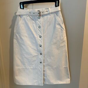 Rag and Bone, crème, denim skirt, below the knee!